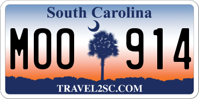 SC license plate MOO914