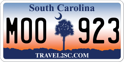 SC license plate MOO923