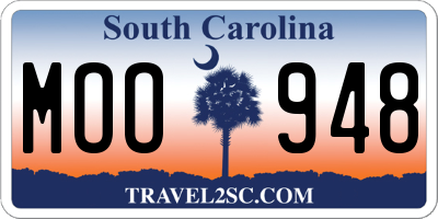 SC license plate MOO948