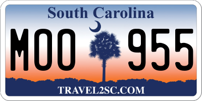 SC license plate MOO955