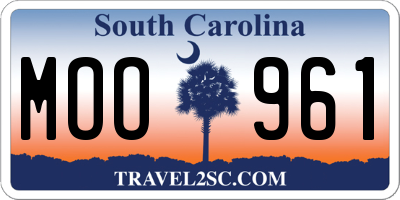 SC license plate MOO961
