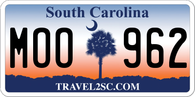 SC license plate MOO962
