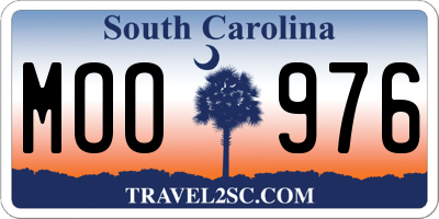 SC license plate MOO976