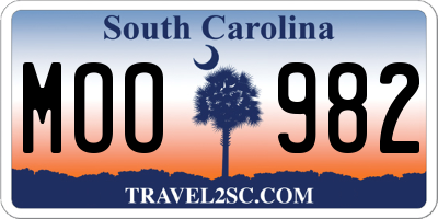 SC license plate MOO982