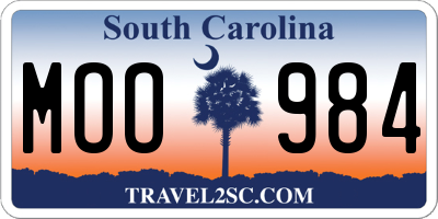 SC license plate MOO984