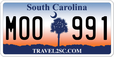 SC license plate MOO991