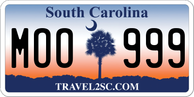 SC license plate MOO999