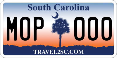 SC license plate MOP000