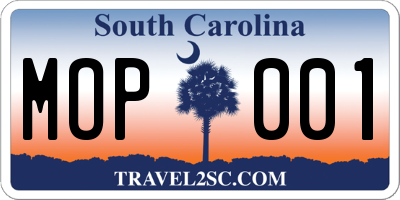 SC license plate MOP001