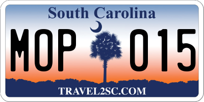 SC license plate MOP015