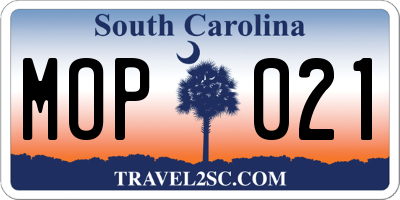 SC license plate MOP021