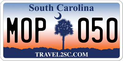 SC license plate MOP050