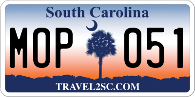 SC license plate MOP051