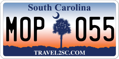 SC license plate MOP055