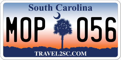 SC license plate MOP056