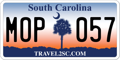 SC license plate MOP057