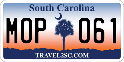 SC license plate MOP061