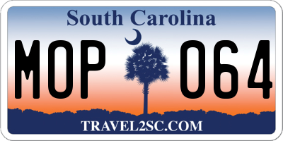 SC license plate MOP064