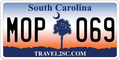 SC license plate MOP069