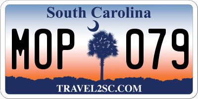 SC license plate MOP079