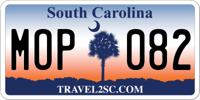 SC license plate MOP082