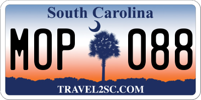 SC license plate MOP088