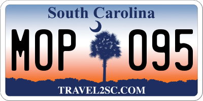 SC license plate MOP095