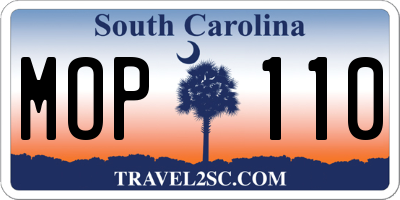 SC license plate MOP110