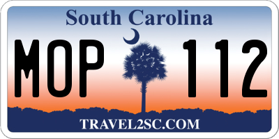 SC license plate MOP112
