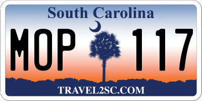 SC license plate MOP117