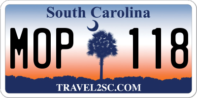 SC license plate MOP118