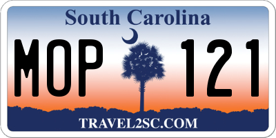 SC license plate MOP121
