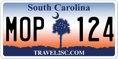 SC license plate MOP124