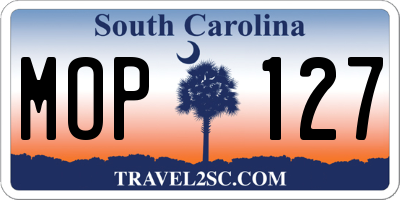 SC license plate MOP127