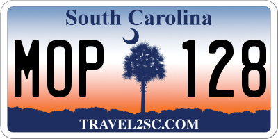 SC license plate MOP128
