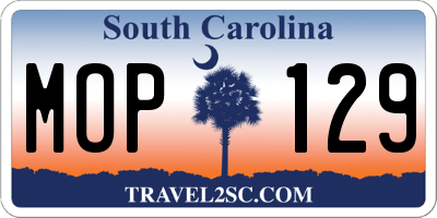 SC license plate MOP129