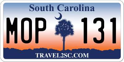 SC license plate MOP131