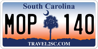 SC license plate MOP140