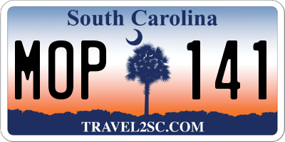 SC license plate MOP141