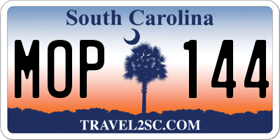 SC license plate MOP144