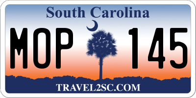 SC license plate MOP145