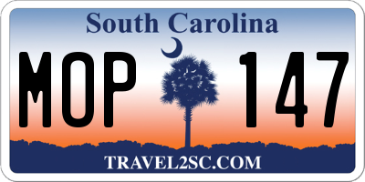 SC license plate MOP147