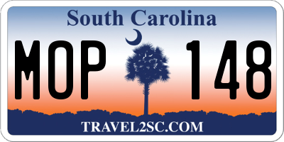 SC license plate MOP148