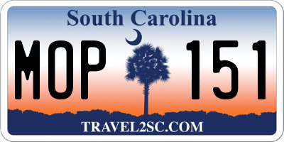 SC license plate MOP151