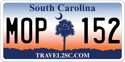 SC license plate MOP152