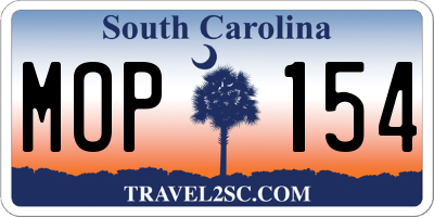SC license plate MOP154