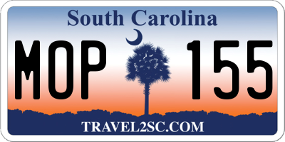 SC license plate MOP155