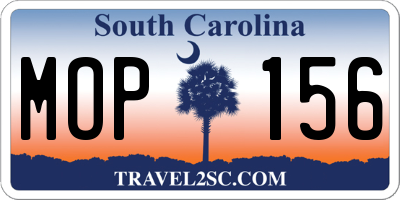 SC license plate MOP156