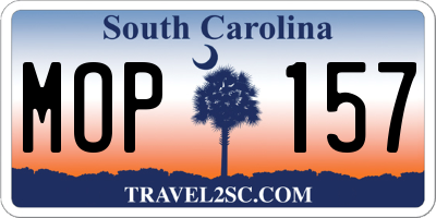 SC license plate MOP157