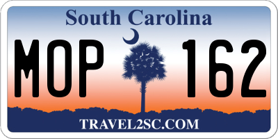 SC license plate MOP162